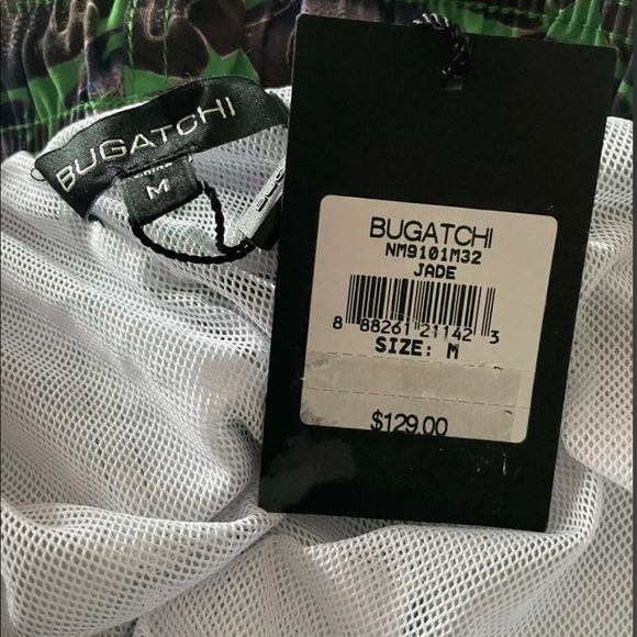 Bugatchi Fish Print Swim Trunks Size M NWT $129 - Picture 5 of 5